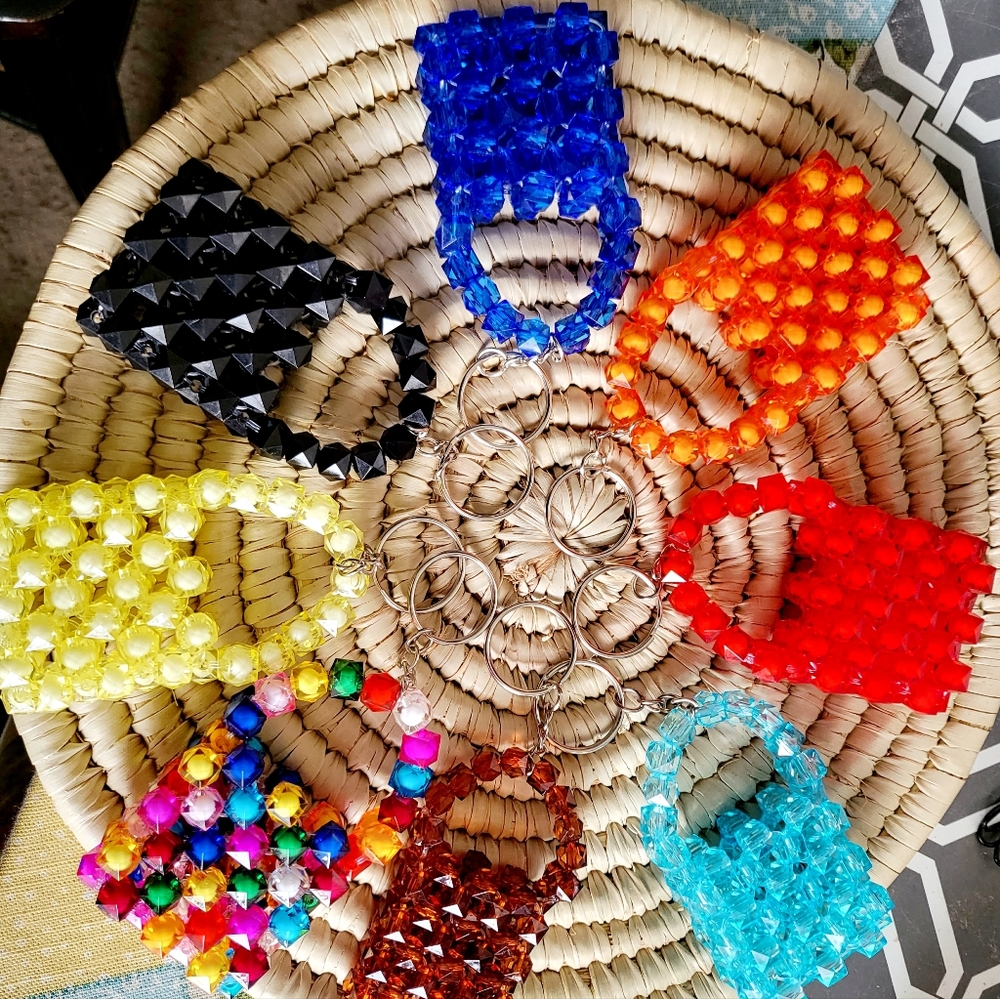 beaded keychains.